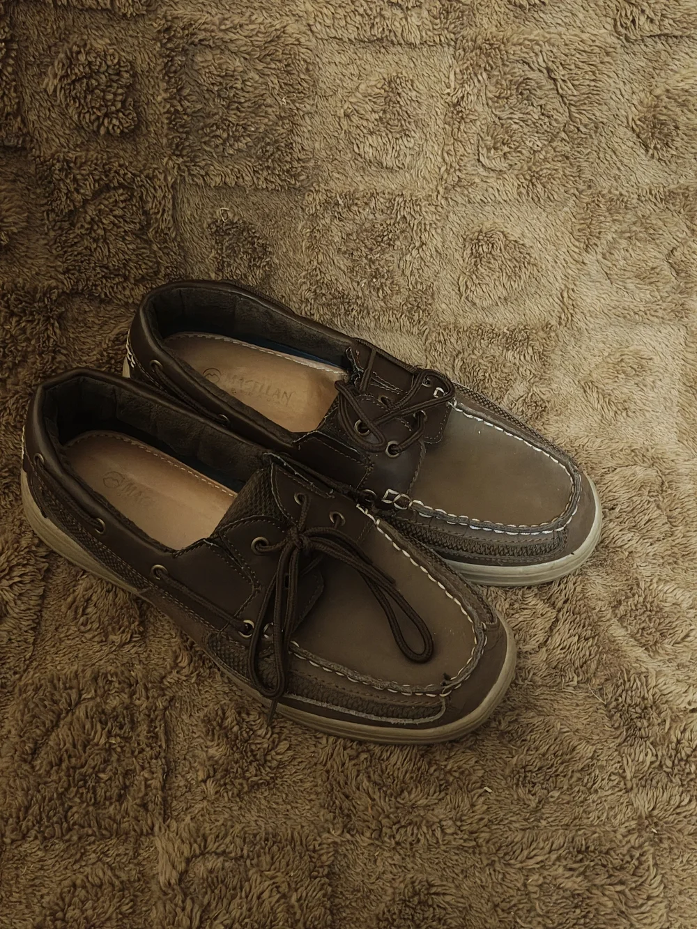 Magellan Men's Brown Leather Boat Shoes
